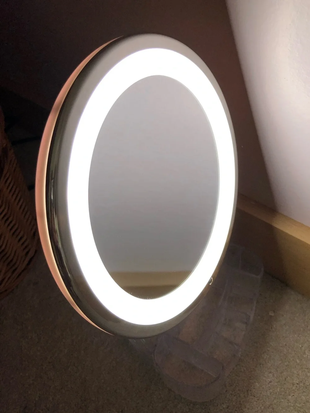 Daisi 7X Magnifying Lighted Makeup Mirror With Cosmetic Organizer